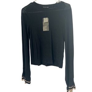 Knit black top long sleeves